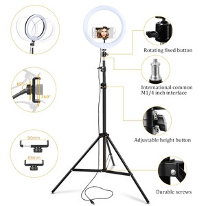 Anneau de lumière LED personnalisable de 10 pouces avec support de trépied pour téléphone intérieur à anneau de diffusion en direct mobile - Product Image 2