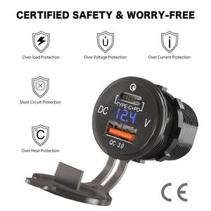Universal <strong>Cigarette</strong> <strong>Lighter</strong> Car Charger USB Vehicle DC12V-24V Voltmeter <strong>2</strong> Port <strong>Power</strong> <strong>Socket</strong> Dual USB QC 3.0 Charger - Product Image 6