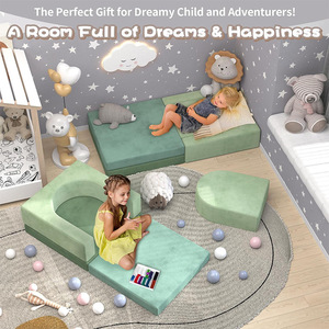 Canapé pour enfants avec ottoman en tissu, siège en mousse haute élasticité, pour chambre d'enfant, mobilier de salle de jeux, couleur personnalisable - Product Image 3