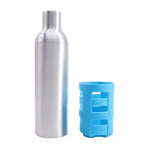 Rỗng 0.2L Soda Xi Lanh Co2 Chai Tank M18 * 1.5 Soda Chai Nước Nhôm Và Silicon Cao Su Bìa