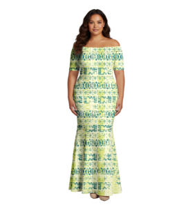 Robe sirène moulante Tapa <span class=keywords><strong>Melanesia</strong></span> Design, robe hawaïenne pour femmes, robe polynésienne samoane, vêtements pour femmes grandes tailles, robes personnalisées - Product Image 1