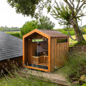 Fabricant professionnel sauna extérieur cabine sauna sec humide <span class=keywords><strong>hammam</strong></span> haut de gamme bois extérieur 1 personne avec réchaud sauna - Product Image 3