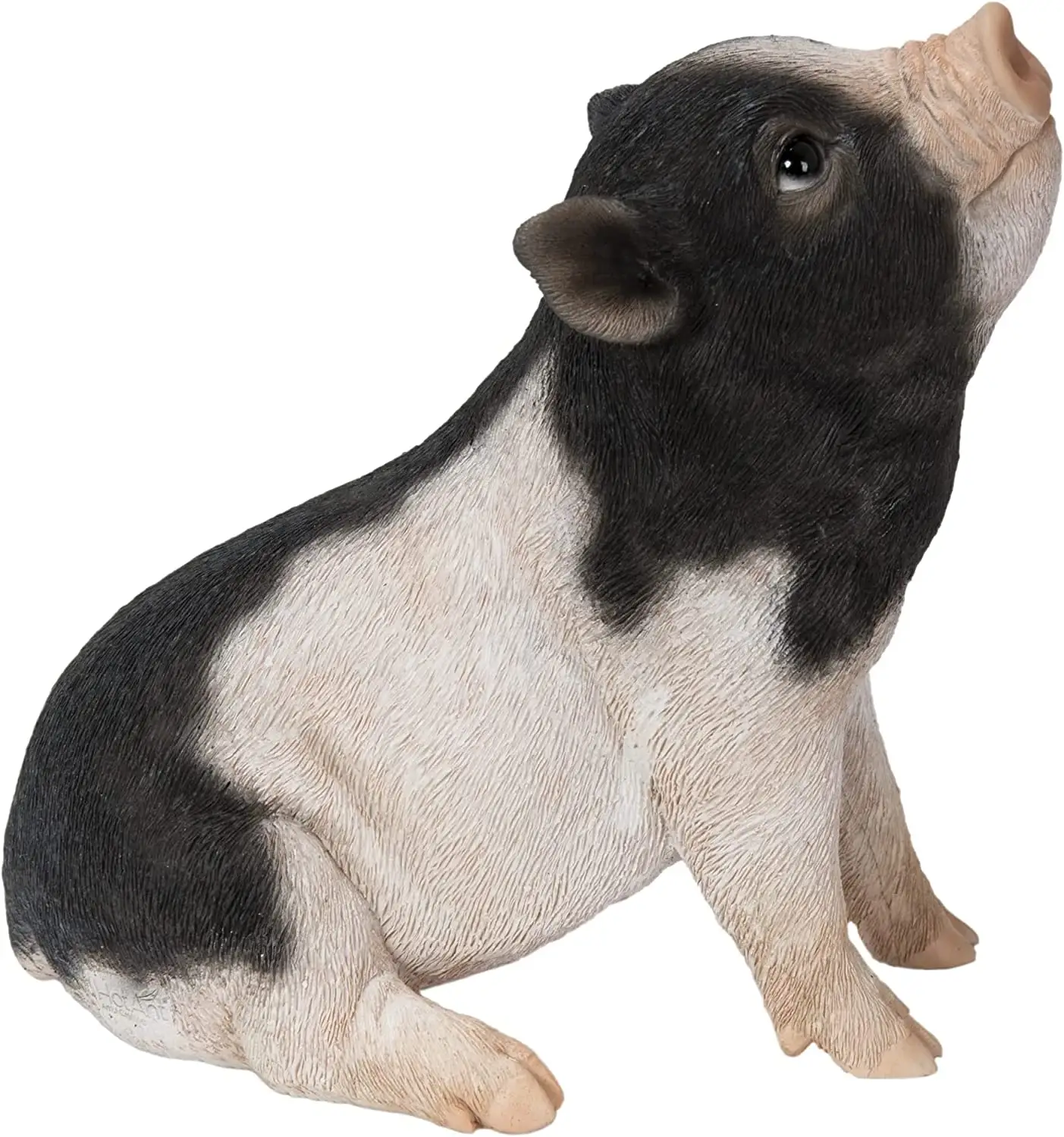 Lifelike Resin Home Decoration Crafts Gift Ornaments Black and White Little Sitting Pig for Pig Lovers