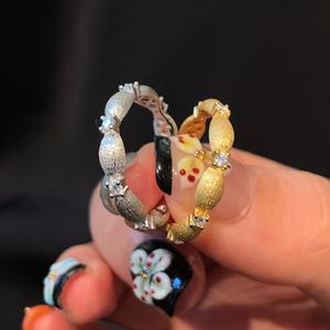 Anillo de Plata de Ley S925 con Diseño de Flor de Mijo y Diamantes, Estilo de Lujo Ligero de Alta Gama para Mujer - Product Image 4