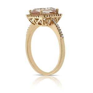 Bague en argent sterling 925 avec morganite, bague de fiançailles ronde, bague en morganite tendance - Product Image 5