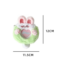 Étui porte-badge en peluche lapin de dessin animé mignon, pochette pour écouteurs, porte-clés, pendentif, protection pour épingles de sac Ita, style Kawaii, pour étudiants
