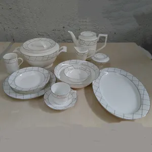 저녁 식사 세트 디자인 화이트 레스토랑 품질 Dinnerwaresets 럭셔리 세라믹 72 조각 도자기 에나멜 식탁 세트