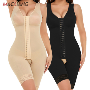 6304 Fajas colombianas de cuerpo completo con cuello en V sin mangas hasta la rodilla sujetador moldeador correas anchas para los hombros levantador de glúteos - Product Image 1