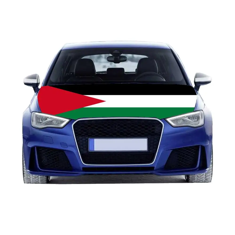 फ़िलिस्तीन फ़्लैग्स कार हुड कवर 3.3X5FT/6X7FT इंजन फ़्लैग इलास्टिक कपड़े धोए जा सकते हैं कार बोनट बैनर