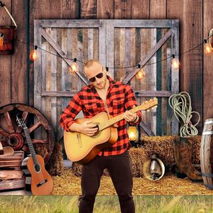 Western Cowboy Party Décoration Fournitures <span class=keywords><strong>Chalet</strong></span> Grange Photo Arrière-plans Anniversaire Mariage Western Photo Props - Product Image 5