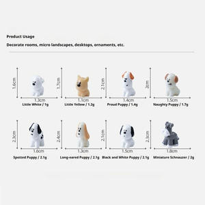 Statuette <span class=keywords><strong>di</strong></span> Cagnolini Kawaii in Resina per Micro Paesaggi, Giardini delle Fate e Decorazioni da Scrivania - Product Image 5