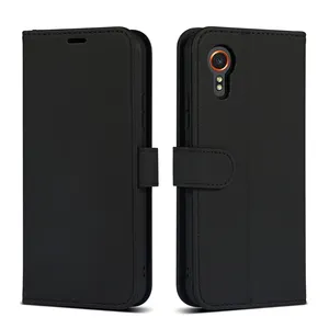 Funda tipo billetera de cuero vegano ecológico de piel suave de gamuza para Samsung Galaxy Xcover7, funda tipo billetera con tapa para Galaxy Xcover 5/7, funda para teléfono