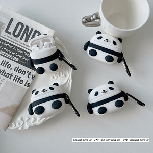 Mignon dessin animé 3D Silicone <span class=keywords><strong>Panda</strong></span> en vrac vente en gros 2e 3e génération luxe personnalisé étuis pour écouteurs pour <span class=keywords><strong>Airpods</strong></span> 1 2 3 Pro 2 étui - Product Image 1