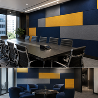 Panneau mural acoustique en feutre PET or marine, épaisseur personnalisée, panneau en fibre de polyester pour salle de réunion exécutive et salle de réunion