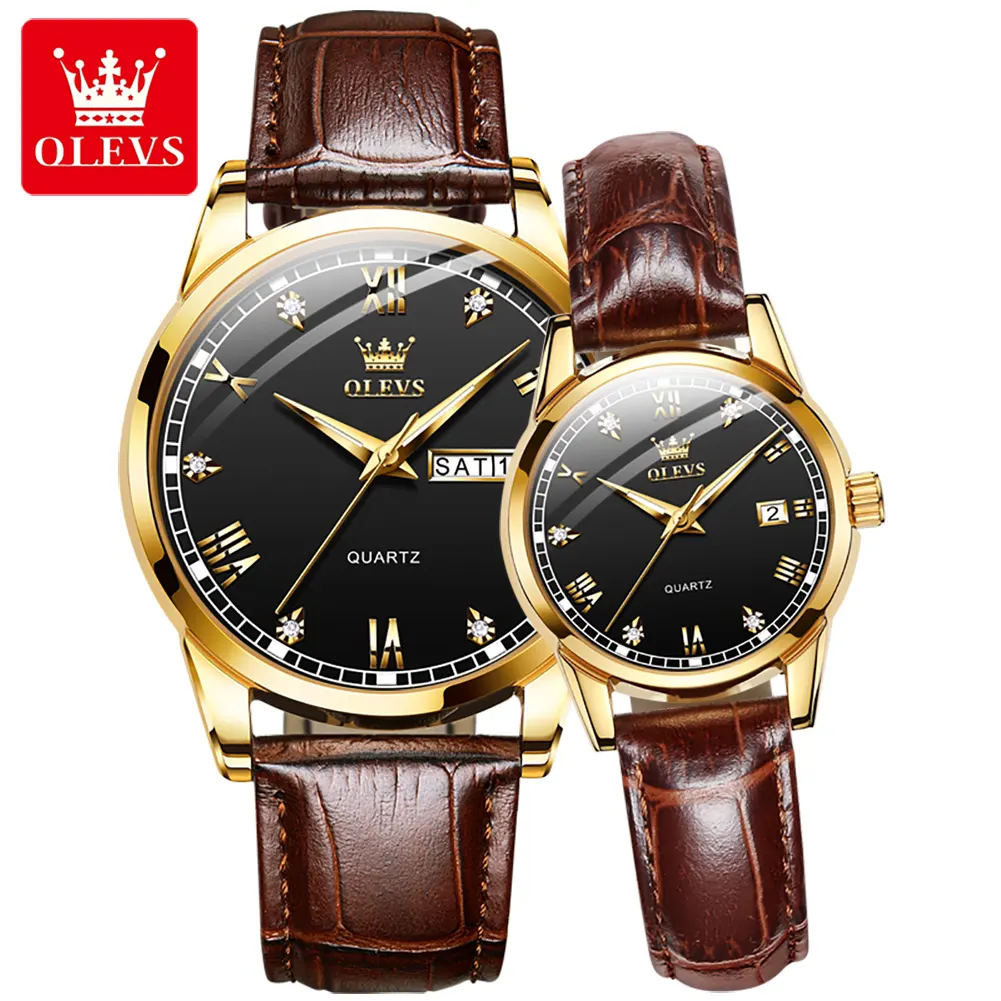 OLEVS 6896 Luxury Prices Mens Watch Brand Original Set Waterproof Couple Watch Brand Watches