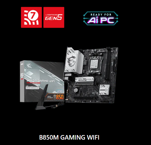 New MSI PRO B850M-G Gaming Motherboard AM5 DDR5 PCIe 5.0 5G LAN mATX for AMD Ryzen 9000/8000/7000