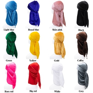 Bandana en velours pour enfants, bonnet à longue queue, vente en gros, <span class=keywords><strong>durag</strong></span> et bandeaux, pour bébés, garçons - Product Image 1