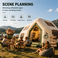 Tente gonflable géante personnalisée, imperméable et résistante à l'usure, avec airbag, adaptée au camping en plein air et aux zones de vacances
