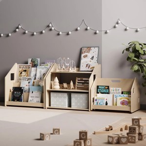 Organización y almacenamiento de madera para el hogar, organizador de almacenamiento de juguetes para regalo de <span class=keywords><strong>Navidad</strong></span>, almacenamiento de juguetes y libros para niños - Product Image 1