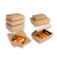 Boîtes cadeaux personnalisées pour aliments, en papier kraft uni, type boîte à pique-nique, pour l'emballage alimentaire