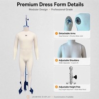 Mannequin de couture homme sans tête en fibre de verre, taille européenne 50, avec base en acier inoxydable, en stock