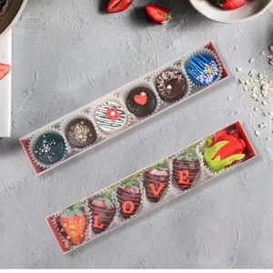 Boîtes en carton kraft rouge haut <span class=keywords><strong>de</strong></span> gamme <span class=keywords><strong>de</strong></span> qualité supérieure avec gaine en plastique pour emballage <span class=keywords><strong>de</strong></span> dessert au <span class=keywords><strong>chocolat</strong></span> pour biscuits - Product Image 6