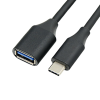 Câble OTG USB 3.0 Type-C coudé à 90° femelle, adaptateur haute vitesse pour connecter clés USB, claviers, souris, smartphones, en PVC
