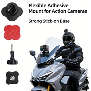 Base de Montaje Flexible con Adhesivo para Cámaras de Acción GoPro Hero 13/<span class=keywords><strong>DJI</strong></span> <span class=keywords><strong>Osmo</strong></span> 360/Insta360 X6/X5 en Casco de Motocicleta, Scooter, Tabla de Surf - Product Image 1
