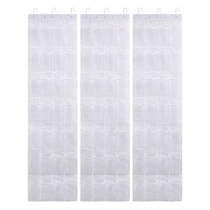 Naduo White Hanging Bag Over the Door <b>Shoe</b> Organizers 28 Mesh Pockets Hanging Bag Fabric <b>Shoe</b> Rack With Metal <b>Hooks</b> - Product Image 1