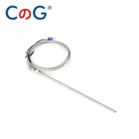Sensor Suhu Termokopel Tipe K J PT100 Probe 5mm*100mm 50mm 150mm 200mm 0-800 Derajat Ulir Sekrup M8 Kabel 1m 2m 3m 5m