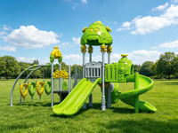 Équipement de terrain de jeux extérieur en acier galvanisé et LLDPE, combinaison balançoire et toboggan pour maternelle, parc commercial, aire de jeux