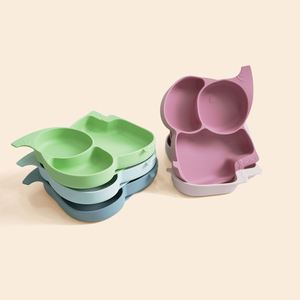 Es-Pro Venta al por Mayor de Fábrica, Platos de Silicona Seguros para Bebés, Libres de BPA, Diseño de Elefante con Separador, Plato de Silicona con Succión ODM/OEM - Product Image 1