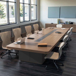 <b>Large</b> Modern Solid Wood Conference Table Office Meeting Room Boardroom Cable Management Cabinet Base Corporate Office Removable - Product Image 4