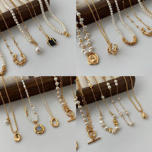 قلادة من لؤلؤ المياه العذبة العتيق بتخفيضات كبيرة ، قلادة فاخرة من الفولاذ المقاوم للصدأ بسلسلة ذهبية عيار 18 قيراط ، مجوهرات نسائية - Product Image 6