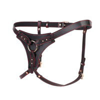 Harnais Strap-On pour Femmes, Jouet Sexuel pour Pegging, Dildo Adulte, Anneaux en Métal Détachables de 3 Tailles, Manchettes de Cuisse, Équipement de Bondage Ajustable et Portable