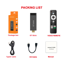 G7 Stick Dongle Android11 Amlogic S905Y4 Quad Core 2GB 16GB 2.4G 5G Wifi double bande portable Lecteur multimédia 4K