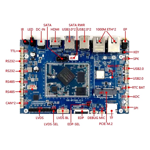 RK3568 Industrial Android Motherboard Quad-Core for Embedded All-In-One Board Linux Development Board