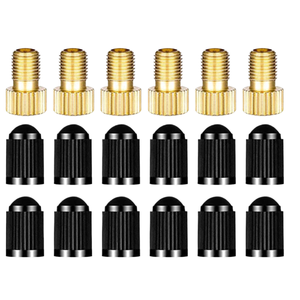 Ensemble de buses de gonflage multi-tailles |   Adaptateur Schrader/<span class=keywords><strong>Presta</strong></span>/<span class=keywords><strong>Dunlop</strong></span> Marque Hengtu 20g Léger Cuivre & ABS 15*9.8mm - Product Image 1