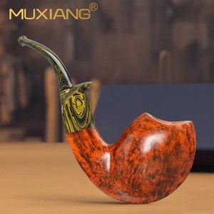 Muxiang Handmade Briar Wood Tobacco Pipe Free Style Morse Bend For Men - Product Image 2