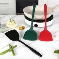 Spatule de cuisine en silicone antiadhésive de qualité alimentaire, résistante à la chaleur, pour œufs, burgers, pizzas, crêpes et steaks – Vente Flash RTS