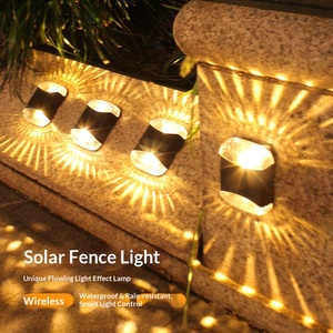 Nuova Lampada <span class=keywords><strong>Solare</strong></span> da Parete <span class=keywords><strong>a</strong></span> 4 <span class=keywords><strong>LED</strong></span> in Plastica con Effetto Ombra, Decorazione da Giardino <span class=keywords><strong>per</strong></span> <span class=keywords><strong>Esterni</strong></span>, Impermeabile, Dimmerabile, Luce Notturna Bianca Calda - Product Image 1