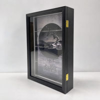 Boîte à lumière LED rectangulaire 3D personnalisée OEM, écologique, durable, moderne, avec façade en verre, pour décoration artistique de bureau