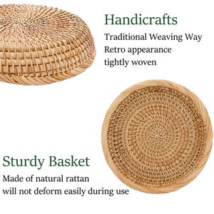 Phong Cách Hiện Đại Mây Tự Nhiên Dệt Giỏ Trái Cây Vòng Trang Trí Phục Vụ Khay Nhỏ Dệt Giỏ <span class=keywords><strong>Wicker</strong></span> - Product Image 5