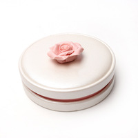 Boîte à bijoux personnalisée en céramique peinte à la main avec fleurs