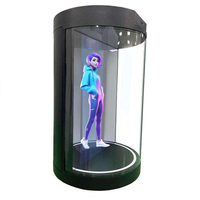 Affichage Cylindrique LCD Holographique 3D avec Contrôle par Application Tactile, Projection Holographique 360° Sans Lunettes pour Commerce de Détail Intérieur et Aéroports