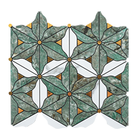 Best-seller Mosaïque jet d'eau à motif de fleurs blanches Tuile de mosaïque en aluminium pelable et collée de 4mm pour hôtel