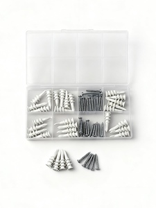 Kit de 60 chevilles autoperceuses pour cloisons sèches, vis en zinc, fixations murales en nylon, vis autotaraudeuses pour plaques de plâtre, usage domestique - Product Image 4