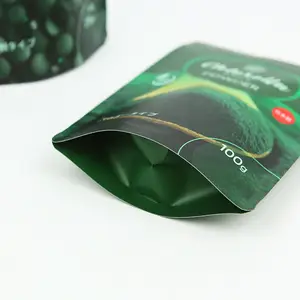 Bolsa de embalaje de impresión personalizada, papel Kraft para alimentos secos, anacardos, lámina resellable, bolsa de pie personalizada