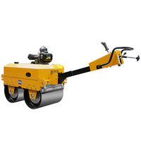 Prix d'usine Mini compacteur routier portatif à double tambour à moteur diesel et essence, petit rouleau compresseur autoporté