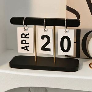 Nordic-style Light Luxury Flip Desk <b>Calendar</b> for Home Living Room Entrance Hall Office Wine Cabinet Decoration - Product Image 3
